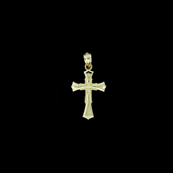 10K Real Gold Rope Chain and Cross Pendant Set - Picture 5 of 9